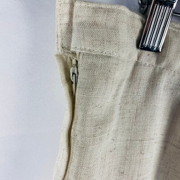 Vintage JBJ Sportswear Cream Linen A-Line Skirt Side Slit - Picture 4 of 8